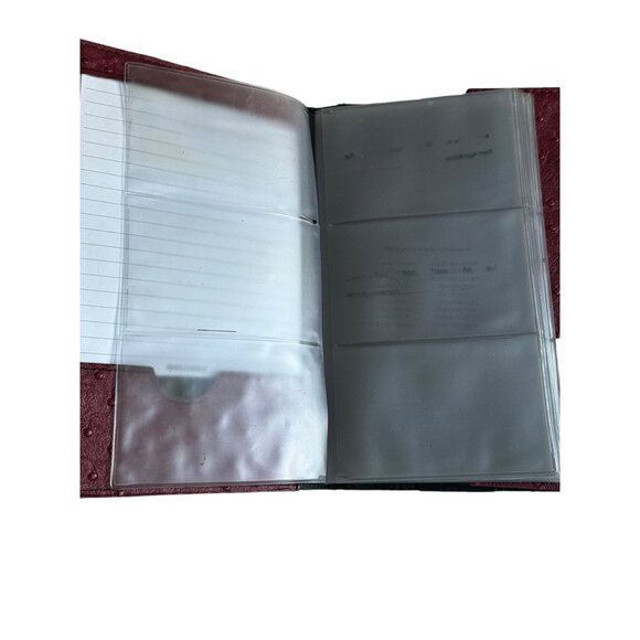 Rolodex Ostrich Faux Leather Business Card Holder & Notepad Portfolio - Picture 4 of 8